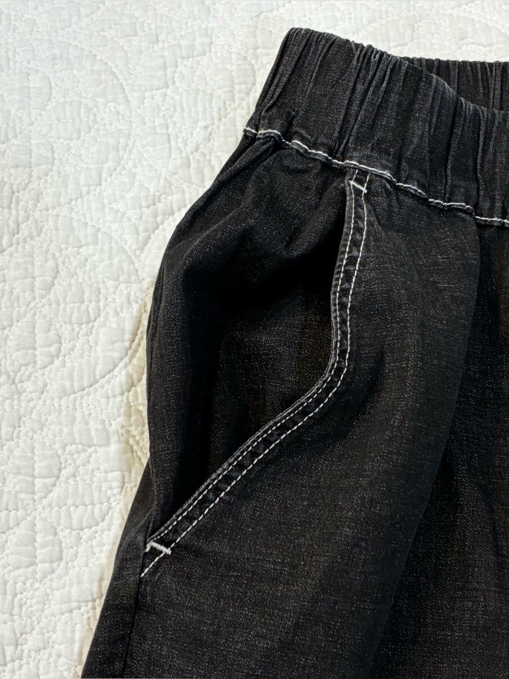 Alembika Denim Papaya Relaxed Barrel leg Pants Black Cotton Size 4(US 12-14) - Picture 8 of 13